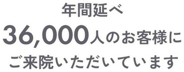 年間延べ36,000人のお客様にご来院いただいています