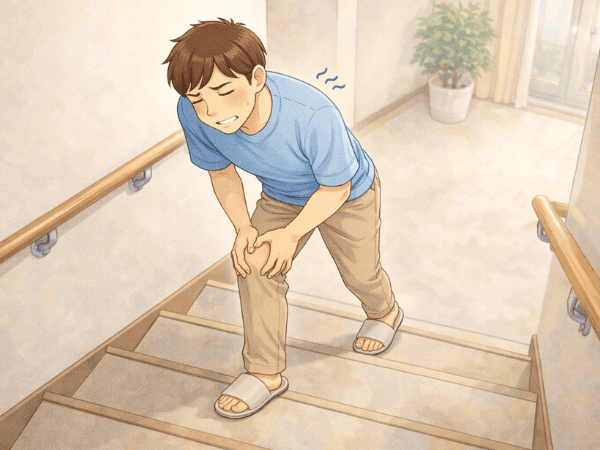 階段　膝が痛い　男性