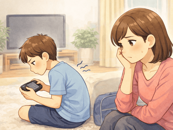 ゲーム 子供の姿勢が悪い 悩むお母さん