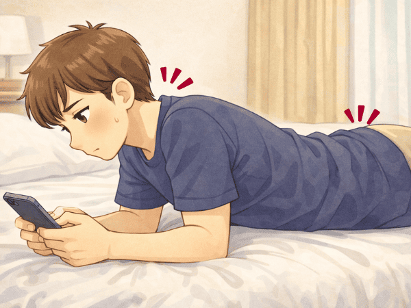 うつ伏せ スマホ 首腰に負担
