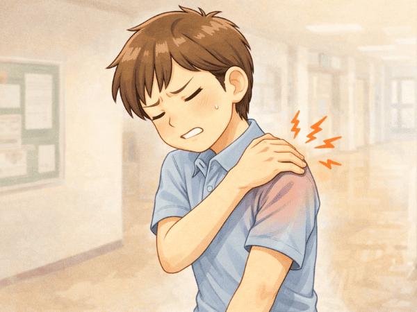 肩の痛み　学生　男子