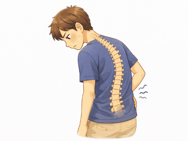 側湾症　背骨