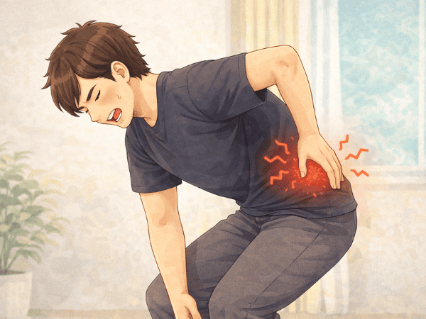 腰痛がひどい男性