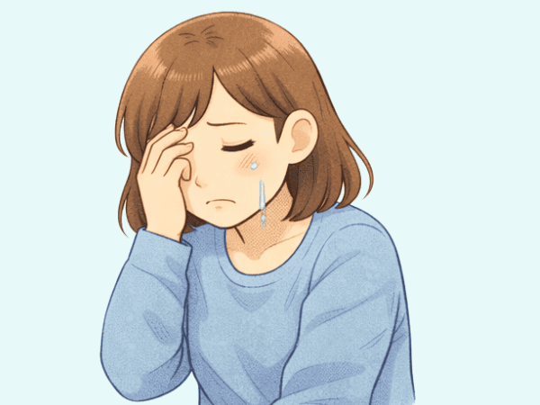 泣く　女性　悲しい　