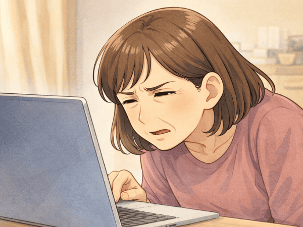 デスクワーク　パソコン　眼精疲労　女性